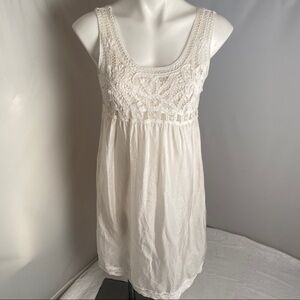 Velvet brand white silk dress with slip underneath S
